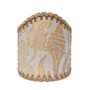 Wall Sconce Clip-On Shield Shade Fortuny Fabric Yellow Monotones Uccelli Pattern