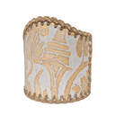Wall Sconce Clip-On Shield Shade Fortuny Fabric Yellow Monotones Uccelli Pattern