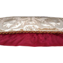 Handmade Decorative Pillow Made With Luigi Bevilacqua Silk Heddle Velvet Red and Ivory Leoni Bizantini Pattern