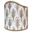 Wall Sconce Clip-On Shield Shade Fortuny Fabric Ivory & Gold Piumette Pattern