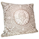 Handmade Decorative Pillow Made With Fortuny Fabric – Champagne & Silvery Gold Orsini Pattern