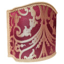 Venetian Lampshade in Rubelli Silk Jacquard Fabric Ruby Red and Gold Serlio Pattern