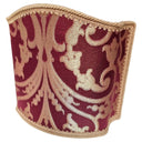 Venetian Lampshade in Rubelli Silk Jacquard Fabric Ruby Red and Gold Serlio Pattern