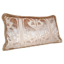 Luigi Bevilacqua Silk Heddle Velvet Ivory Handmade Decorative Pillow With Brush Fringe Leoni Bizantini Pattern