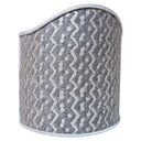 Wall Sconce Clip-On Shield Shade Fortuny Fabric Black & Silver Tapa Pattern Half Lampshade