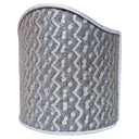 Wall Sconce Clip-On Shield Shade Fortuny Fabric Black & Silver Tapa Pattern Half Lampshade