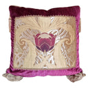 Handmade Decorative Pillow Made With Amethyst Rubelli Strie Silk Velvet With Luigi Bevilacqua Lampas Framed Front Panel