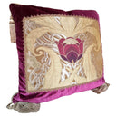 Handmade Decorative Pillow Made With Amethyst Rubelli Strie Silk Velvet With Luigi Bevilacqua Lampas Framed Front Panel