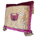 Handmade Decorative Pillow Made With Amethyst Rubelli Strie Silk Velvet With Luigi Bevilacqua Lampas Framed Front Panel