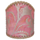 Wall Sconce Clip-On Shield Shade Fortuny Fabric Bittersweet and Gold Lucrezia Pattern Half Lampshade