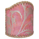 Wall Sconce Clip-On Shield Shade Fortuny Fabric Bittersweet and Gold Lucrezia Pattern Half Lampshade