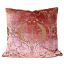 Handmade Decorative Pillow Made With Luigi Bevilacqua Antique Pink Silk Heddle Velvet Torcello Pattern