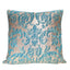 Handmade Decorative Pillow Made With Fortuny Fabric – Blue-Green & Silvery Gold Farnese Pattern