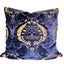 Handmade Decorative Pillow Made With Luigi Bevilacqua Blue Silk Heddle Velvet Torcello Pattern