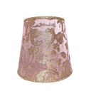 Abat Jour Empire à Pince Fait Main en Tissu Jacquard de Soie Rubelli Les Indes Galantes Rose et Or