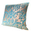 Handmade Decorative Pillow Made With Fortuny Fabric – Blue-Green & Silvery Gold Farnese Pattern