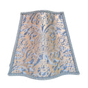 Handmade Fancy Square Lampshade - Fortuny Fabric Blue & Silvery Gold Campanelle Pattern