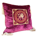 Embroidered Fuchsia Rubelli Velvet - Handmade Decorative Pillow With Corner Tassels