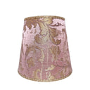 Abat Jour Empire à Pince Fait Main en Tissu Jacquard de Soie Rubelli Les Indes Galantes Rose et Or