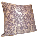 Handmade Decorative Pillow Made With Fortuny Fabric – Grey, Black & Silvery Gold Barberini Pattern