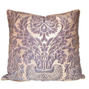 Handmade Decorative Pillow Made With Fortuny Fabric – Grey, Black & Silvery Gold Barberini Pattern