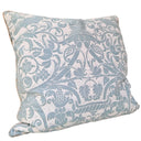 Housse de Coussin Fait Main en Tissu Fortuny Uccelli Bleu Azur et Blanc Antique