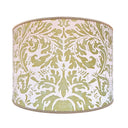Handmade Drum Cylinder Lampshade - Fortuny Fabric Bayou-Lime Green & Beige Sevres Pattern