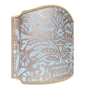 Abat Jour Fait Main en Tissu Fortuny Campanelle Aquamarine et Or