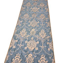 Luxury Table Runner Fortuny Fabric Blue & Silvery Gold Veronese Pattern