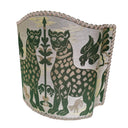 Handmade Venetian Lampshade - Emerald Green Silk Brocatelle Luigi Bevilacqua Fabric Fiere Pattern