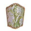 Handmade Wall Sconce Venetian Clip-On Lampshade Fortuny Fabric Green and Gold Persepolis Pattern