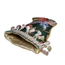 Luxury Christmas Stocking with Tassel Trim Emerald Green Silk Brocade Luigi Bevilacqua Fabric Uccelli Pattern