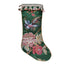 Luxury Christmas Stocking with Tassel Trim Emerald Green Silk Brocade Luigi Bevilacqua Fabric Uccelli Pattern