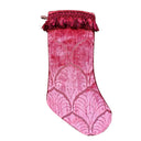 Chaussette de Noël de Luxe en Velours Hibiscus Luigi Bevilacqua Motif Palmyra