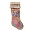 Luxury Christmas Stocking with Tassel Trim in Hazelnut Brown Silk Brocade Luigi Bevilacqua Uccelli Pattern