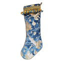 Chaussette de Noël Fait Main en Velour de Soie Luigi Bevilacqua Ca' d'Oro Bleu Indigo