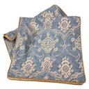 Luxury Table Runner Fortuny Fabric Blue & Silvery Gold Veronese Pattern