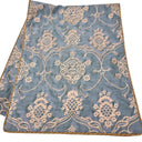 Luxury Table Runner Fortuny Fabric Blue & Silvery Gold Veronese Pattern