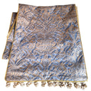 Chemin de Table Fait Main en Tissu Fortuny Campanelle Bleu et Or
