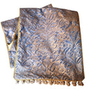 Chemin de Table Fait Main en Tissu Fortuny Campanelle Bleu et Or