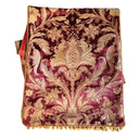 Chemin de Table Fait Main en Tissu Lampas de Soie Rubelli Roi Soleil Rouge Rubis à Frange Mèches