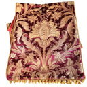 Chemin de Table Fait Main en Tissu Lampas de Soie Rubelli Roi Soleil Rouge Rubis à Frange Mèches