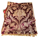 Chemin de Table Fait Main en Tissu Lampas de Soie Rubelli Roi Soleil Rouge Rubis à Frange Mèches