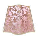 Handmade Fancy Square Lampshade - Pink and Gold Silk Jacquard Rubelli Fabric Les Indes Galantes Pattern