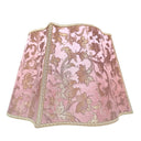Handmade Fancy Square Lampshade - Pink and Gold Silk Jacquard Rubelli Fabric Les Indes Galantes Pattern