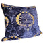 Handmade Decorative Pillow Made With Luigi Bevilacqua Blue Silk Heddle Velvet Torcello Pattern