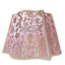 Handmade Fancy Square Lampshade - Pink and Gold Silk Jacquard Rubelli Fabric Les Indes Galantes Pattern